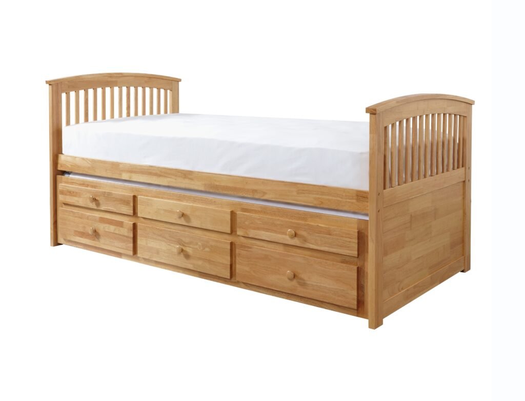 Marcell Hardwood Captains Bed Frame-CR - Ali Baba Furniture
