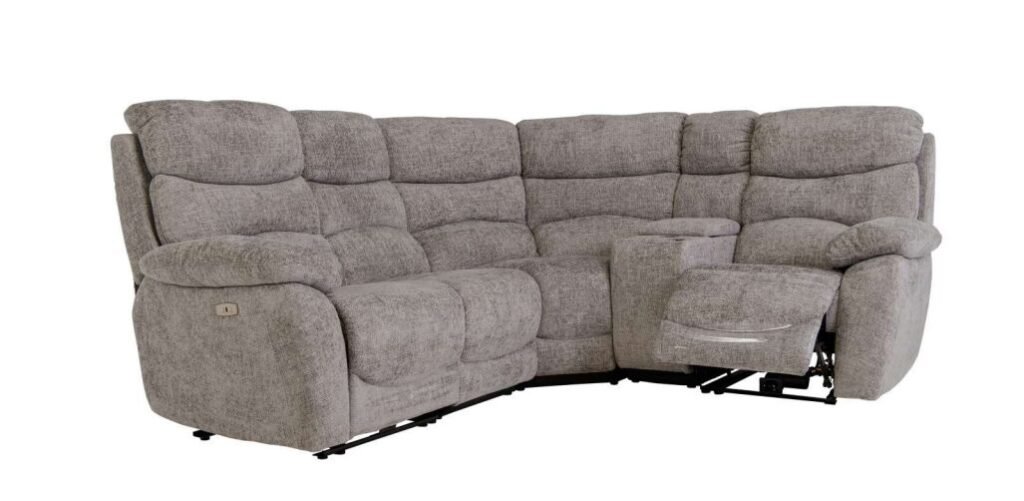 LAYLA CORNER ASH CHANEL FABRIC RECLINER CORNER SOFA-KT - Ali Baba Furniture